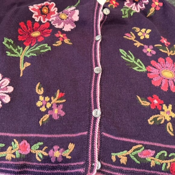 Vintage Coldwater Creek Cardigan Sweater 1X Embroidered Cottagecore Never Worn - Picture 5 of 11